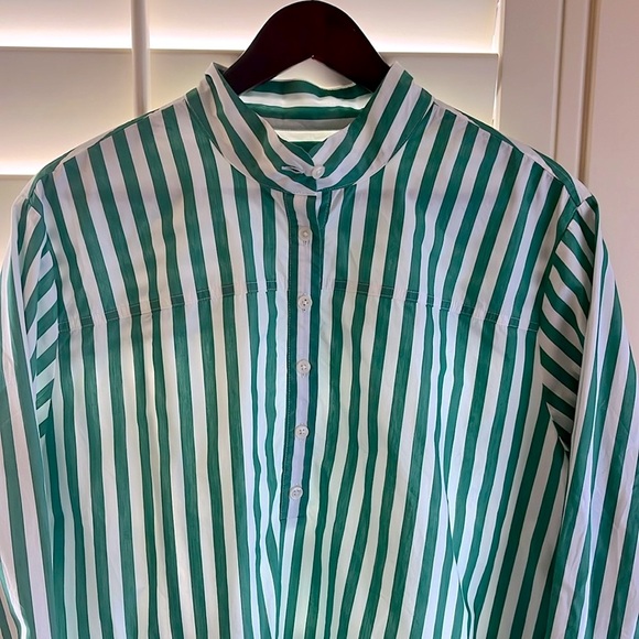 J.Crew Band-collar Popover Tunic in Green Bold Stripe 18 - Picture 3 of 7